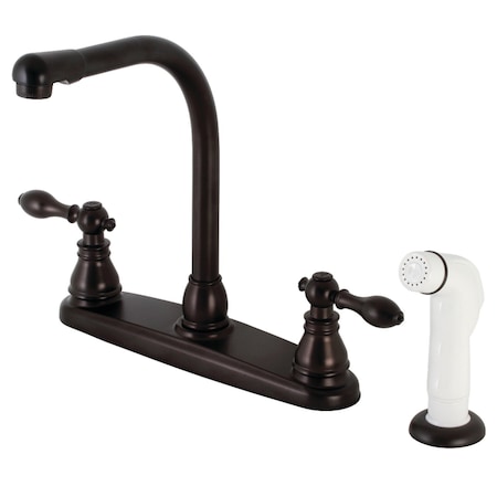 Kingston Brass KB715ACL Centerset Kitchen Faucet with Side Sprayer, Oil Rubbed Bronze KB715ACL